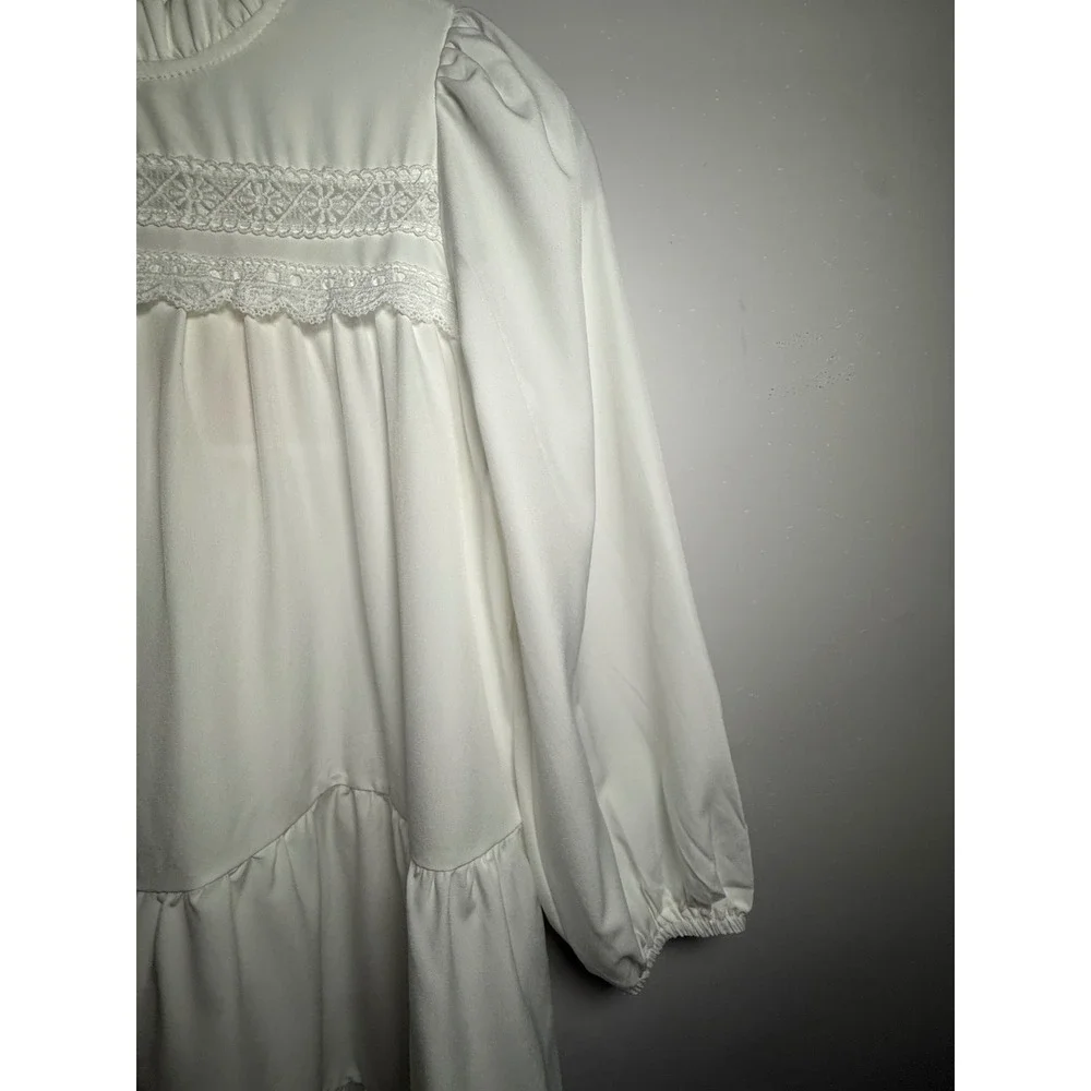 NWT Girls 8-9Y White Lace Tiered Dress First Communion Flower‎ Girl Cottagcore